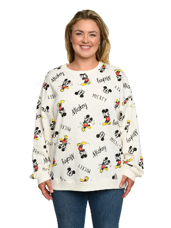 Disney Womens Plus Size Mickey Mouse Fleece Long Sleeve All-Over Sweatshirt Zip Hoodie Drawstring Kangaroo Pocket Disney Womens Plus Size Mickey Mouse Fleece Long Sleeve All-Over Sweatshirt Zip Hoodie Drawstring Kangaroo Pocket