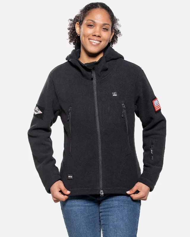 Women's Polar Fleece Heated Jacket With 12V Battery Pack - Black Fleece Jacket Down Jacket Parka Women's Polar Fleece Heated Jacket With 12V Battery Pack - Black Fleece Jacket Down Jacket Parka