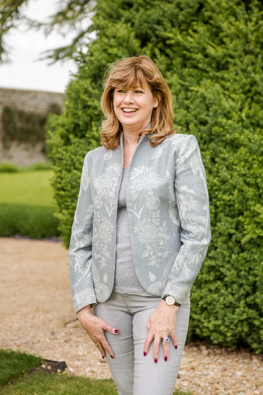 Anya Jacket in Wedgwood Insulated Jacket Fitted Jacket Loose Jacket