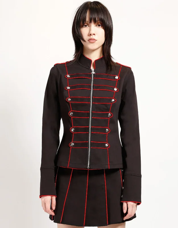 BAND JACKET RED Satin Jacket Silk Jacket Chiffon Jacket