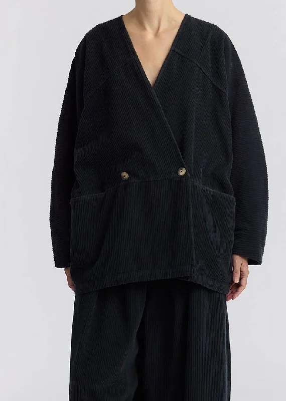 Black Crane - Corduroy Geometric Jacket in Dark Grey Plaid Jacket Tartan Jacket Houndstooth Jacket Black Crane - Corduroy Geometric Jacket in Dark Grey Plaid Jacket Tartan Jacket Houndstooth Jacket