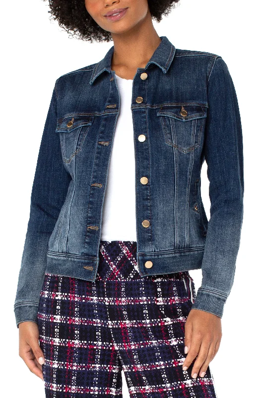 CLASSIC JEAN JACKET Denim Fabric Leather Fabric Suede Fabric