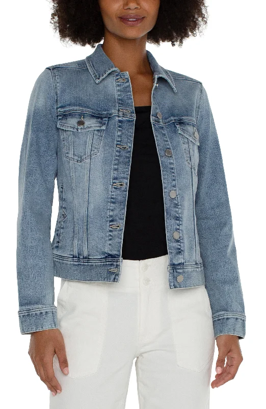 ECO CLASSIC JEAN JACKET Stand-Up Collar Roll-Neck Collar Turtle Neck