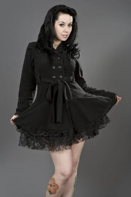 Dark Ladies Gothic Jacket In Black Fleece Jacket Blazer Coat