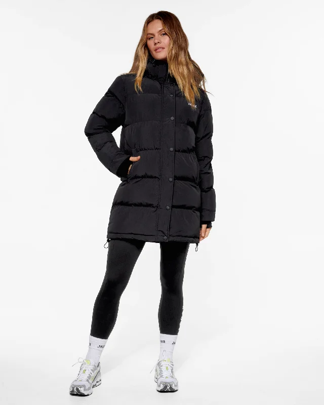 ESSENTIAL MID LINE PUFFER JACKET Welt Pockets Slit Pockets Flap Pockets