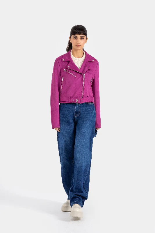 Faux Suede Biker Jacket Nylon Jacket Polyester Jacket Spandex Jacket