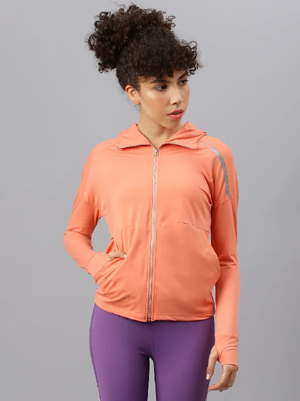 Fitkin women's coral full zipper hooded jacket Anorak Shell Jacket Lightweight Jacket Fitkin women's coral full zipper hooded jacket Anorak Shell Jacket Lightweight Jacket