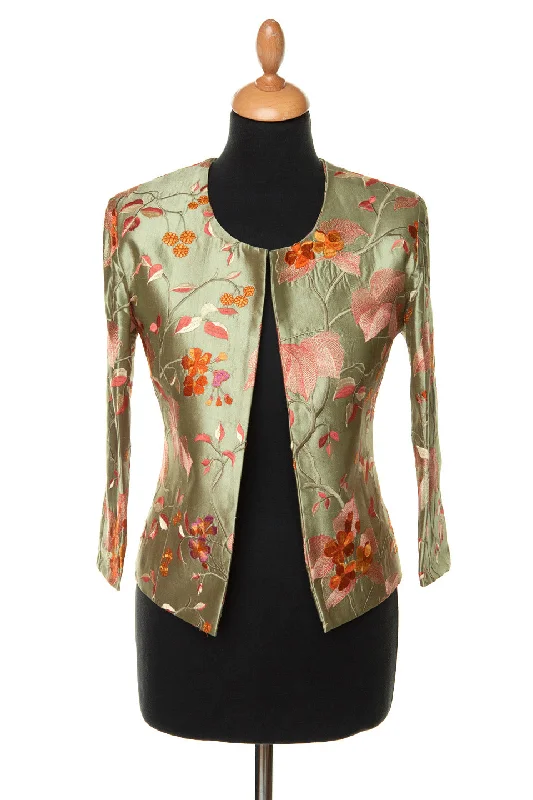 Juna Jacket in Pearl Sage Nylon Fabric Polyester Fabric Spandex Fabric