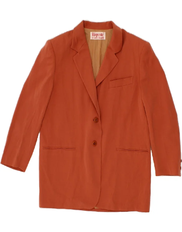 LAURA BIAGIOTTI Womens Longline 2 Button Blazer Jacket IT 42 Medium Brown Wool Jacket Cashmere Jacket Tweed Jacket LAURA BIAGIOTTI Womens Longline 2 Button Blazer Jacket IT 42 Medium Brown Wool Jacket Cashmere Jacket Tweed Jacket
