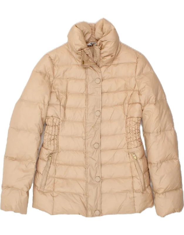 LIU JO Womens Padded Jacket IT 42 Medium Beige Nylon Rayon Fabric Velvet Fabric Corduroy Fabric LIU JO Womens Padded Jacket IT 42 Medium Beige Nylon Rayon Fabric Velvet Fabric Corduroy Fabric