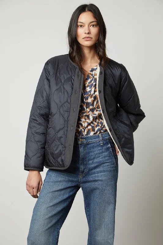 MARISSA REVERSIBLE QUILTED SHERPA JACKET Cotton Jacket Linen Jacket Terry Jacket
