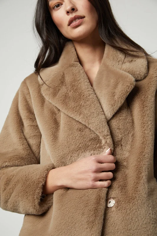 RAQUEL FAUX LUX FUR JACKET Print Jacket Jacquard Jacket Embroidered Jacket