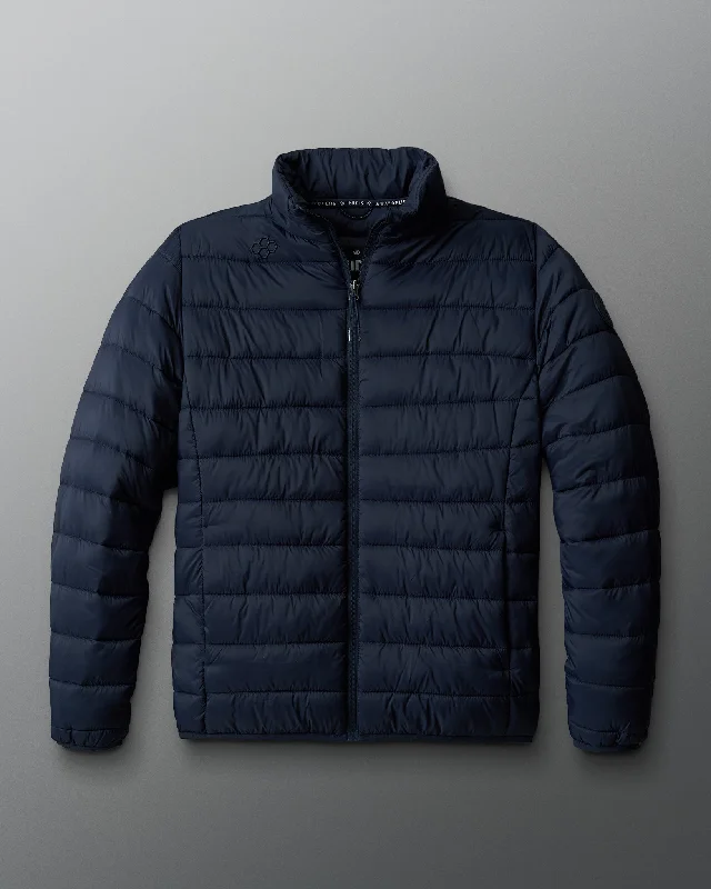 RUDIS Puffer Jacket - Navy Cotton Fabric Linen Fabric Terry Fabric