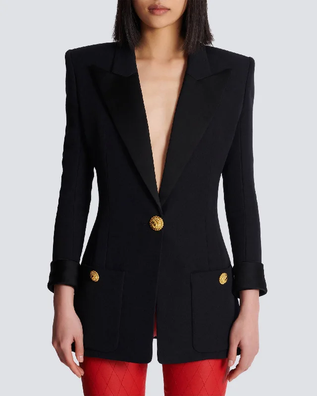 Fitted Grain de Poudre Jacket Elasticated Jacket Padded Jacket Insulated Jacket