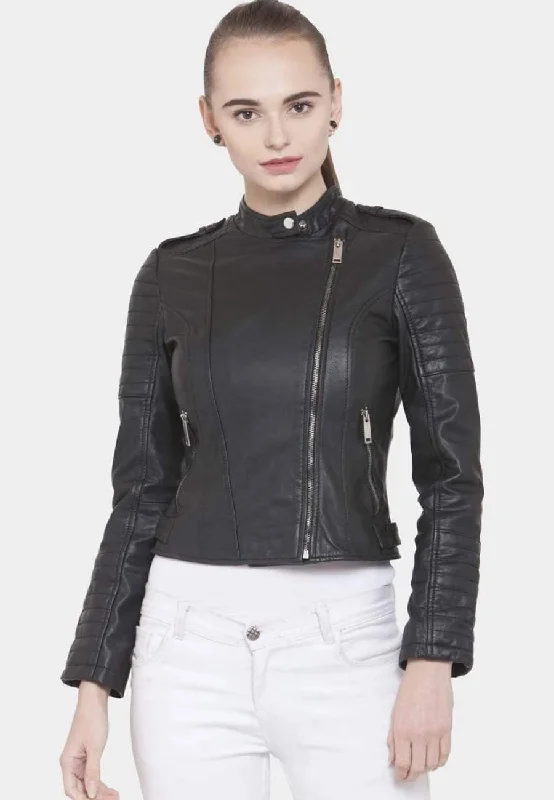 Women's Black Leather Biker Jacket Slim Fit Faux Fur Jacket Real Fur Jacket Shearling Jacket Women's Black Leather Biker Jacket Slim Fit Faux Fur Jacket Real Fur Jacket Shearling Jacket