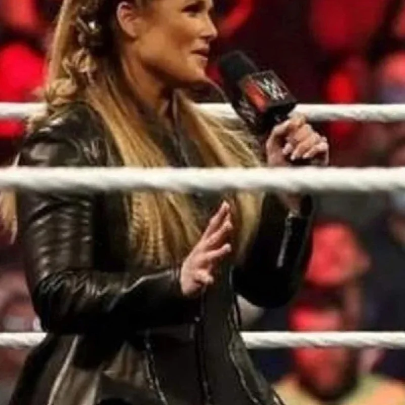 WWE Raw Beth Phoenix Black Real Leather Jacket Faux Fur Fabric Real Fur Fabric Shearling Fabric WWE Raw Beth Phoenix Black Real Leather Jacket Faux Fur Fabric Real Fur Fabric Shearling Fabric