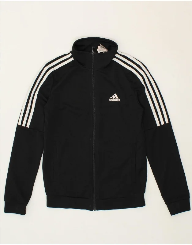 ADIDAS Womens Tracksuit Top Jacket UK 4/6 XS Black Polyester Mesh Jacket Canvas Jacket Denim Jacket