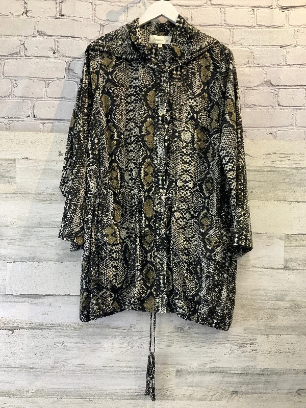 Animal Print Jacket Utility Daniel Rainn, Size 1x Jersey Jacket Tulle Jacket Batik Jacket