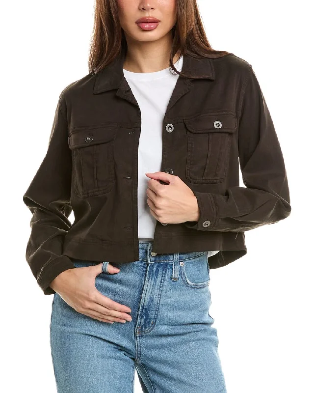 Bella Dahl Flap Pocket Utility Jacket Welt Pockets Slit Pockets Flap Pockets