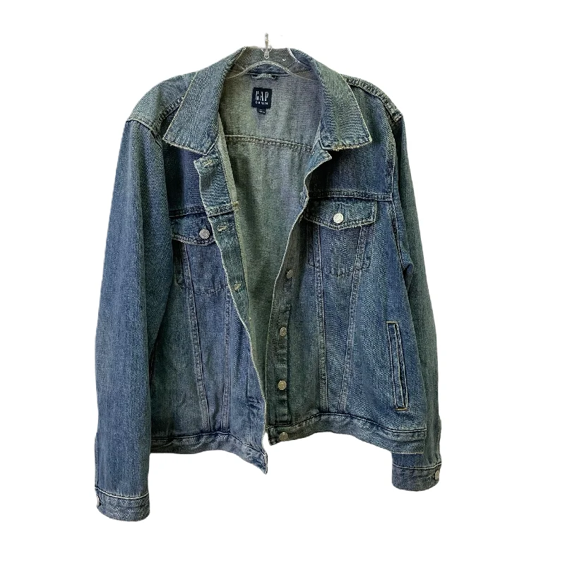 Blue Denim Jacket Denim By Gap, Size: 1x Toggled Jacket Drawstring Jacket Belted Jacket