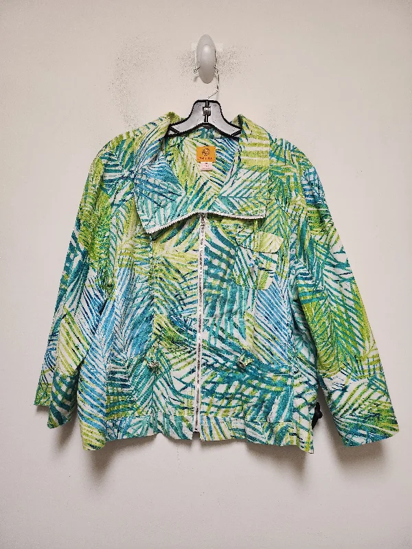 Blue & Green Jacket Other Ruby Rd, Size 2x Trench Coat Raincoat Waterproof Jacket