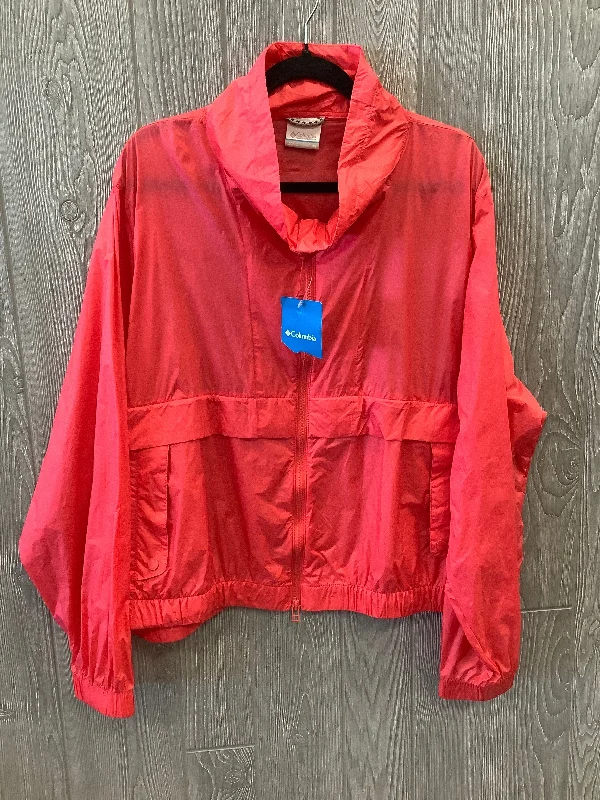 Coral Jacket Windbreaker Columbia, Size 3x Hoodie Zip-Up Jacket Button-Up Jacket