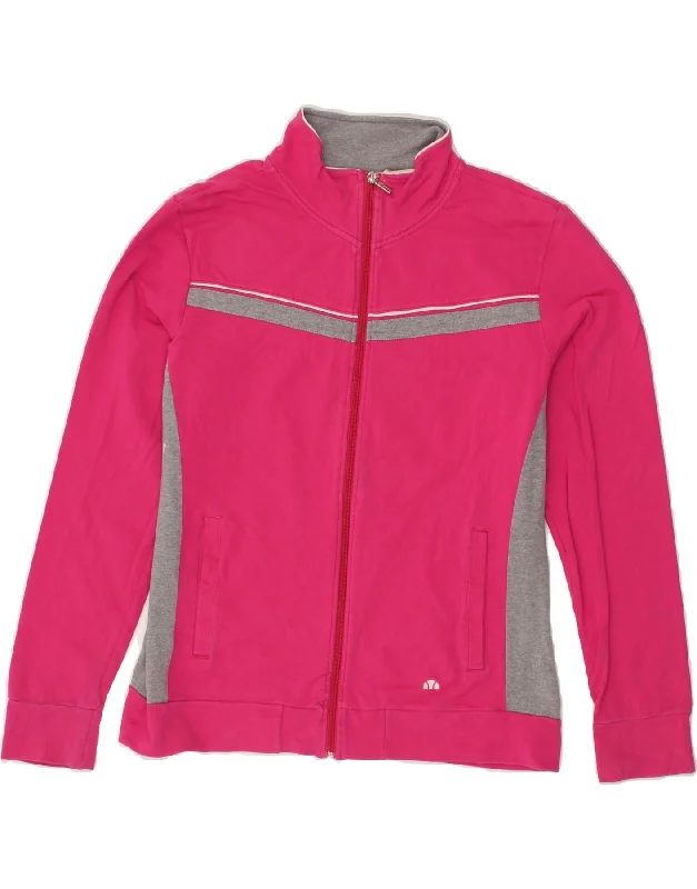 ELLESSE Womens Tracksuit Top Jacket UK 18 XL Pink Colourblock Cotton Nylon Jacket Polyester Jacket Spandex Jacket