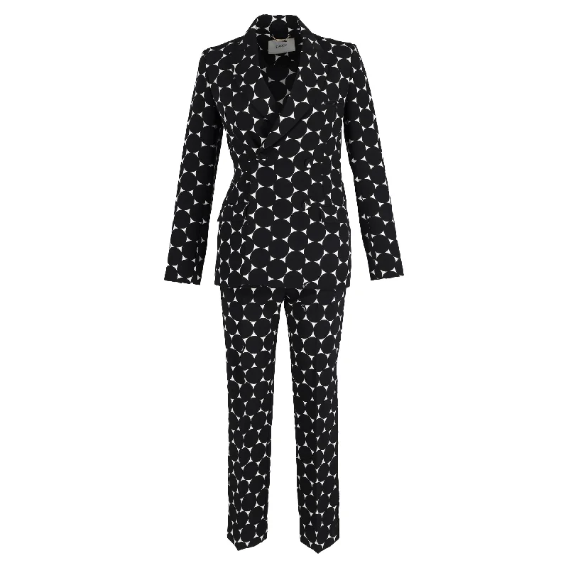 Erdem Freesia Double-Breasted Crepe Jacket and Pansy Trousers in Black Polyester Rayon Fabric Velvet Fabric Corduroy Fabric