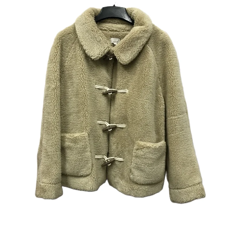 Jacket Faux Fur & Sherpa By Loft In Tan, Size: 1x Fleece Jacket Down Jacket Feather Jacket