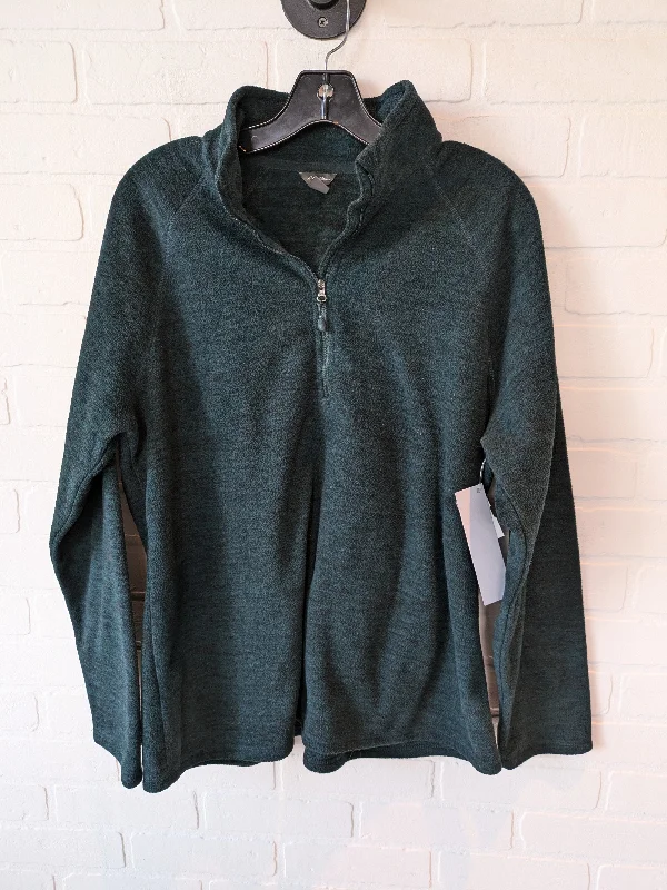 Jacket Fleece By Eddie Bauer In Green, Size: Xl V-Neck Jacket Boat Neck Jacket Square Neck Jacket