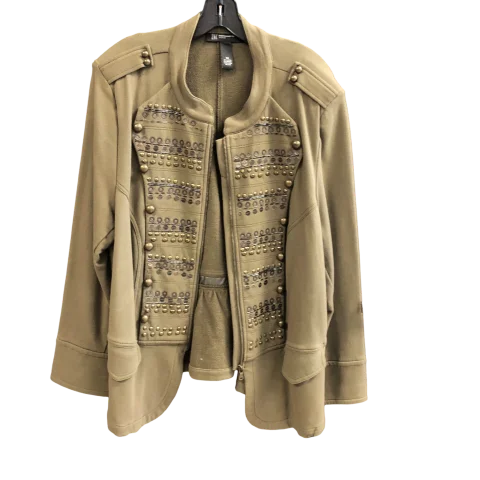 Jacket Moto By Inc In Olive, Size: 3x Elasticated Jacket Padded Jacket Insulated Jacket