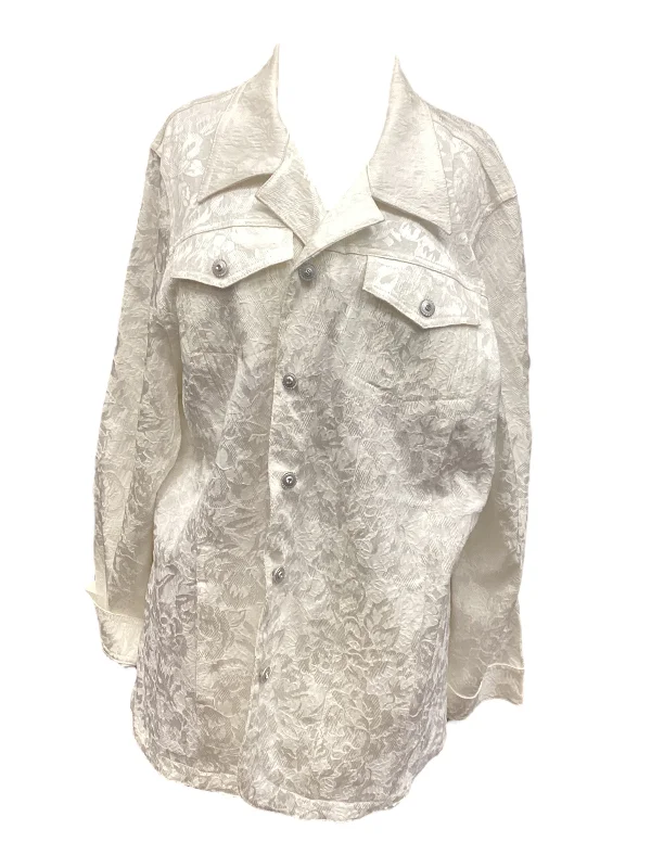 Jacket Other By Christine Alexander In White, Size: 2x Front Pockets Side Pockets Patch Pockets