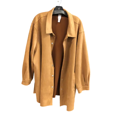 Jacket Other By Cmc In Tan, Size: 3x One-Shoulder Jacket Off-the-Shoulder Jacket Asymmetrical Jacket