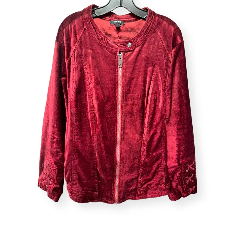 Jacket Other By Torrid In Red, Size: 4x Chenille Jacket Brocade Jacket Lace Jacket