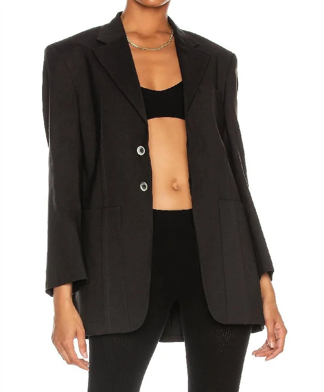 La Veste D'homme Blazer Jacket In Black Embroidered Jacket Appliqued Jacket Beaded Jacket