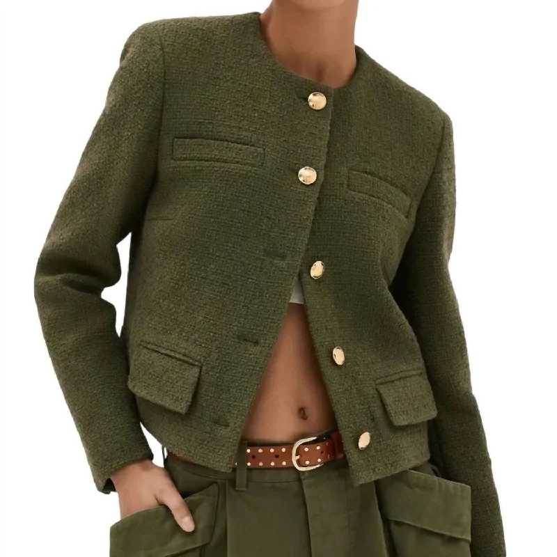 Paige Jacket In Army Green Jacket Blazer Coat