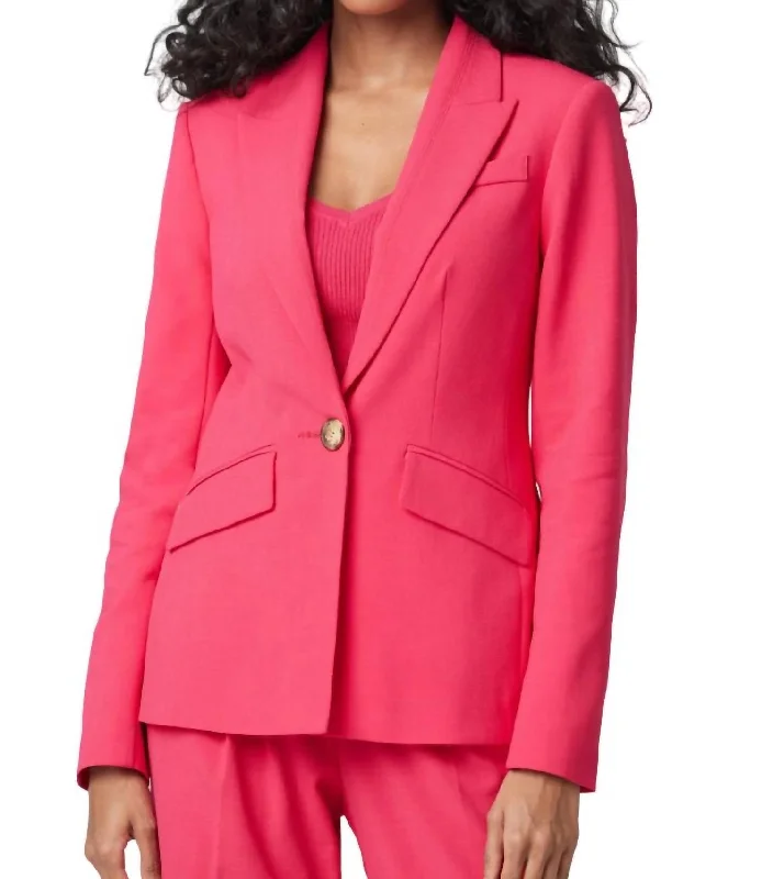 Peak Lapel Jacket In Raspberry Notch Collar Jacket Peter Pan Collar Jacket Cowl Neck Jacket