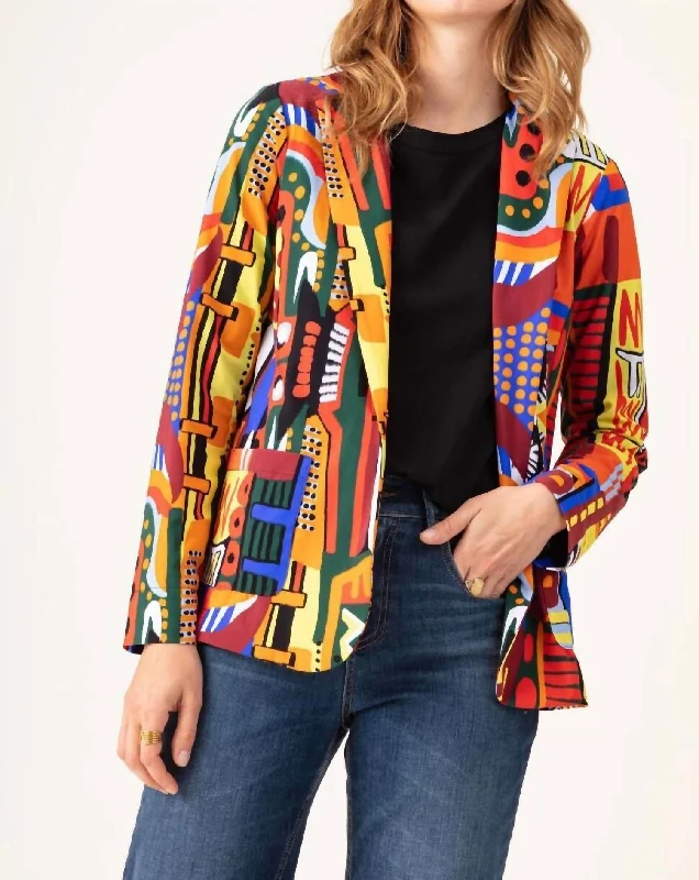 Salima Jacket In Multi Hoodie Zip-Up Jacket Button-Up Jacket