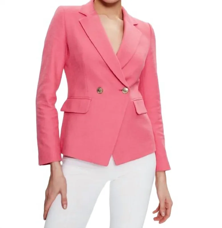 Slim Fit Attila Jacket In Deep Rose Front Pockets Side Pockets Patch Pockets