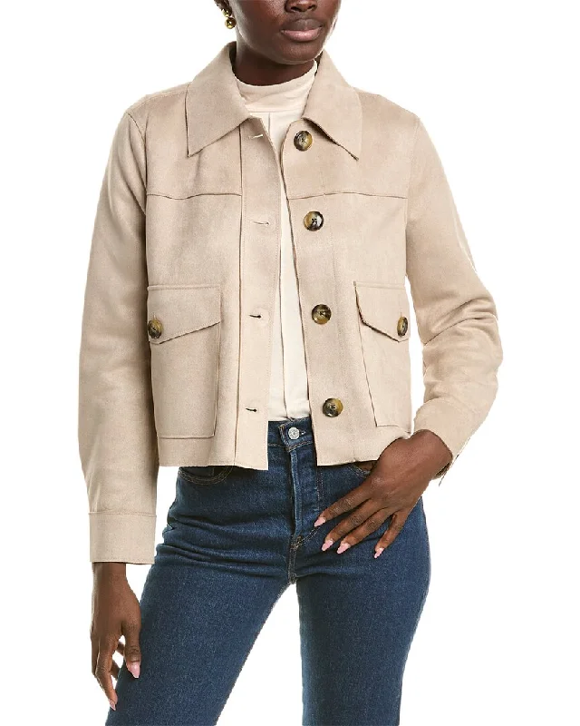 T Tahari Short Collared Jacket Notch Collar Jacket Peter Pan Collar Jacket Cowl Neck Jacket