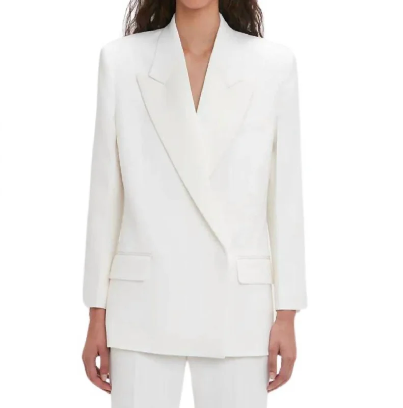 Tuxedo Jacket In Ivory Toggled Jacket Drawstring Jacket Belted Jacket