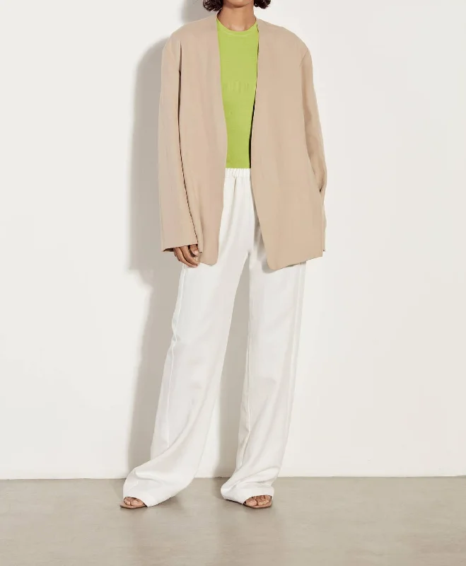 Twill Belted Jacket In Clay Oversized Jacket Tailored Jacket Straight Jacket