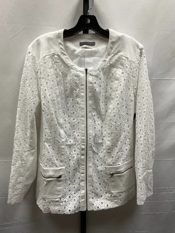 White Jacket Other Jessica London, Size 1x Herringbone Jacket Checkered Jacket Solid Jacket