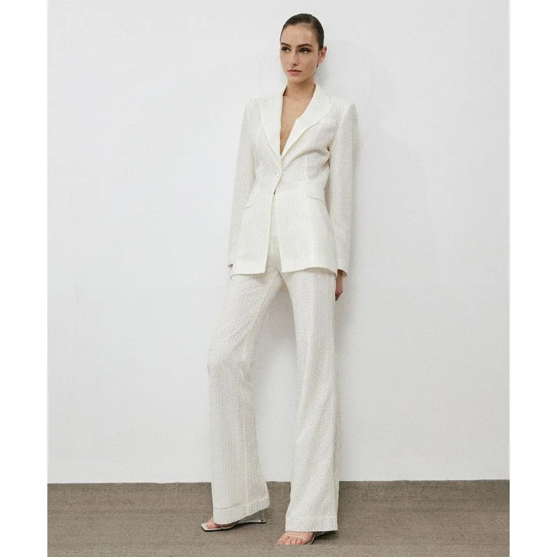 Access White Sequin Blazer Silk Women's Blazer