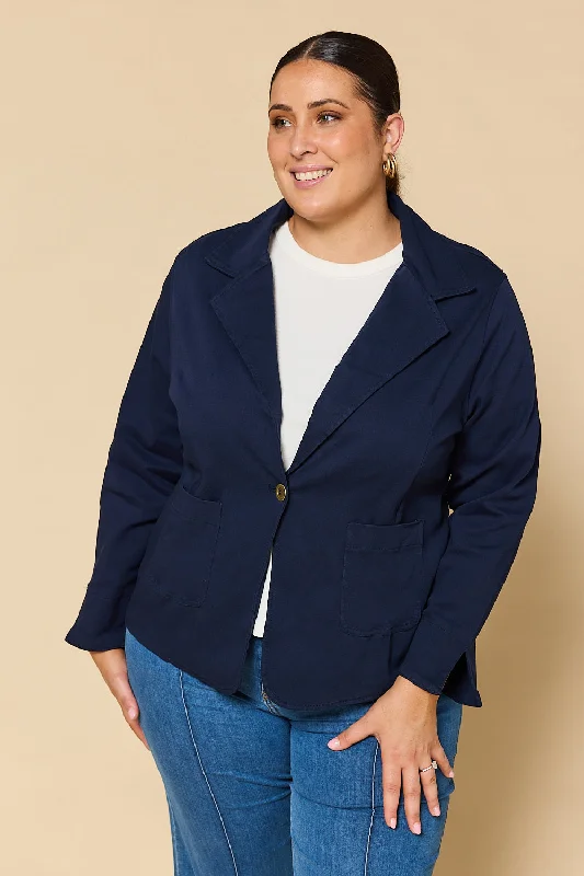 Adrift Ponte Blazer in Navy Women's High-End Blazer