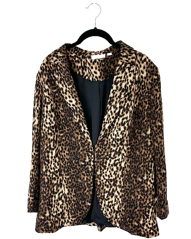 Leopard Print Blazer - Size 10-12 Women's Handmade Blazer