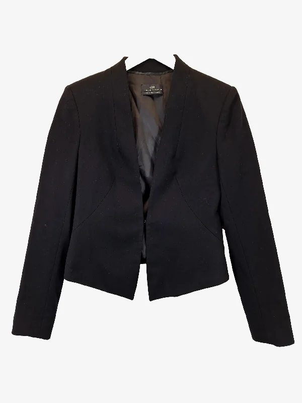 Cue Elegant Single Clasp Tailored Blazer Size 10 Women's Boutique Jacket