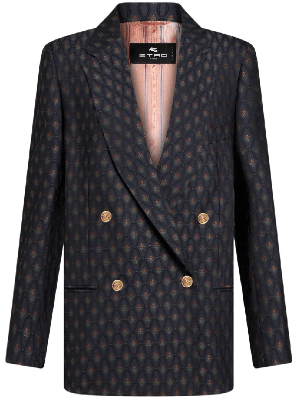 Double-breasted  jacquard blazer Women's Classic Blazer