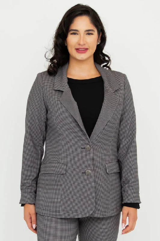 Kacey Blazer, Houndstooth, Modal Women's Premium Blazer