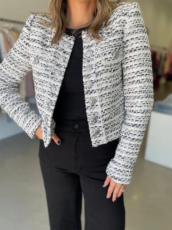 Karson Tweed Blazer Women's Leather Blazer